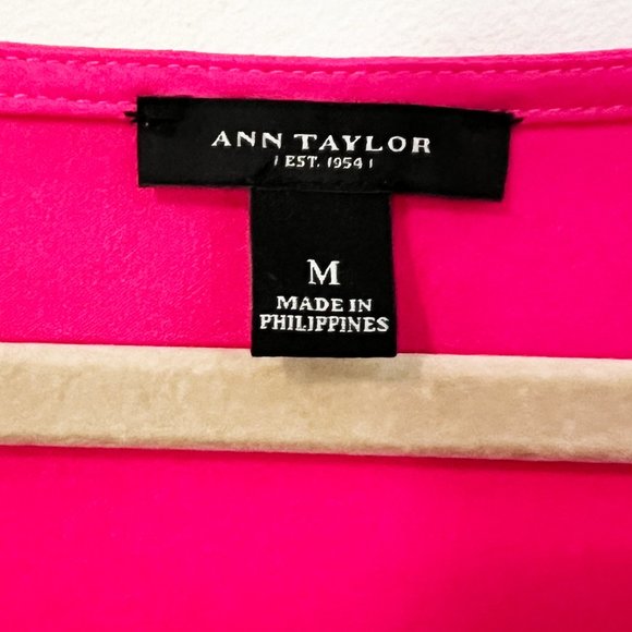 Ann Taylor shiny pink cowl neck blouse - Medium - Picture 2 of 4